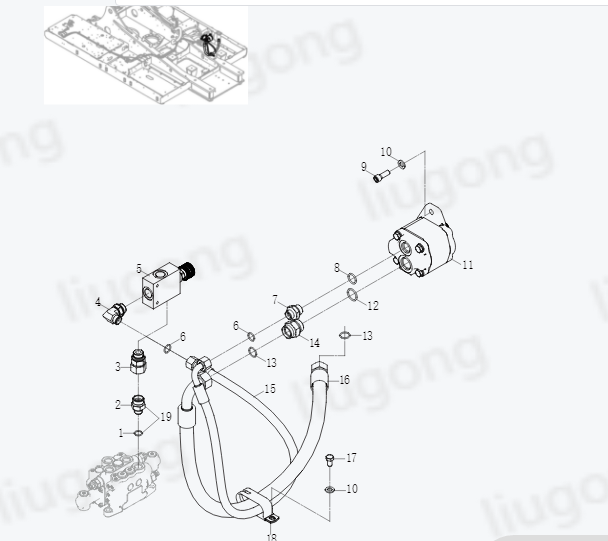 Liugong part  11C2378 Parker gear pump